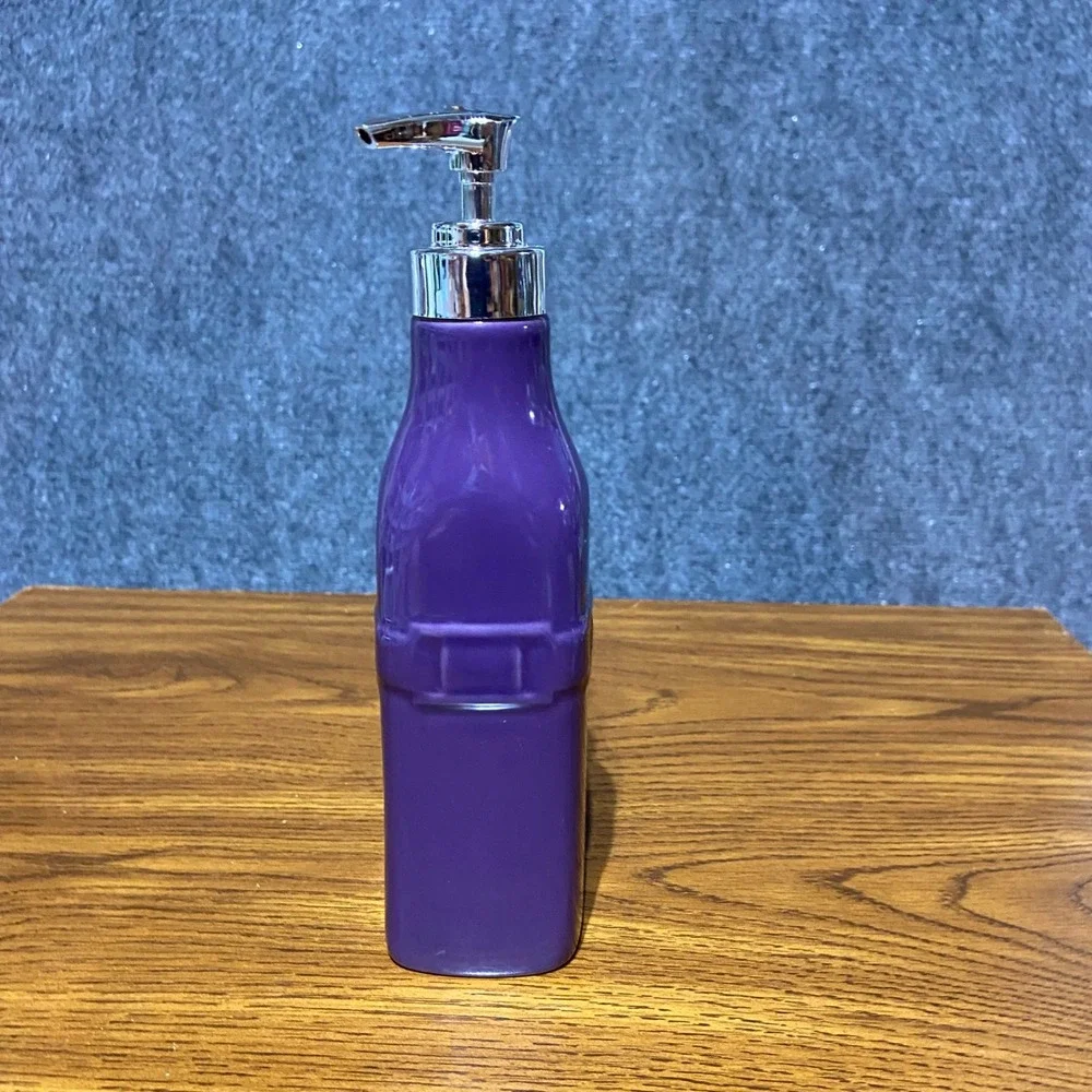 Longaberger Woven Traditions Pottery Pump Dispenser Eggplant Purple 3186270 Box